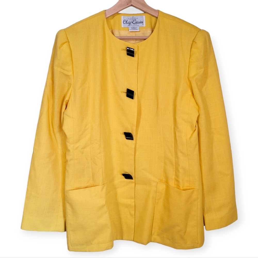 Oleg Cassini Vintage 80s Yellow Jacket